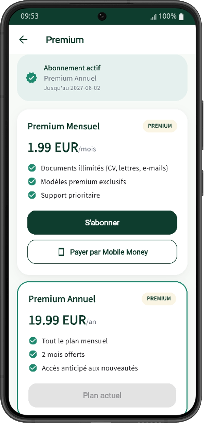 Abonnement utilisateur