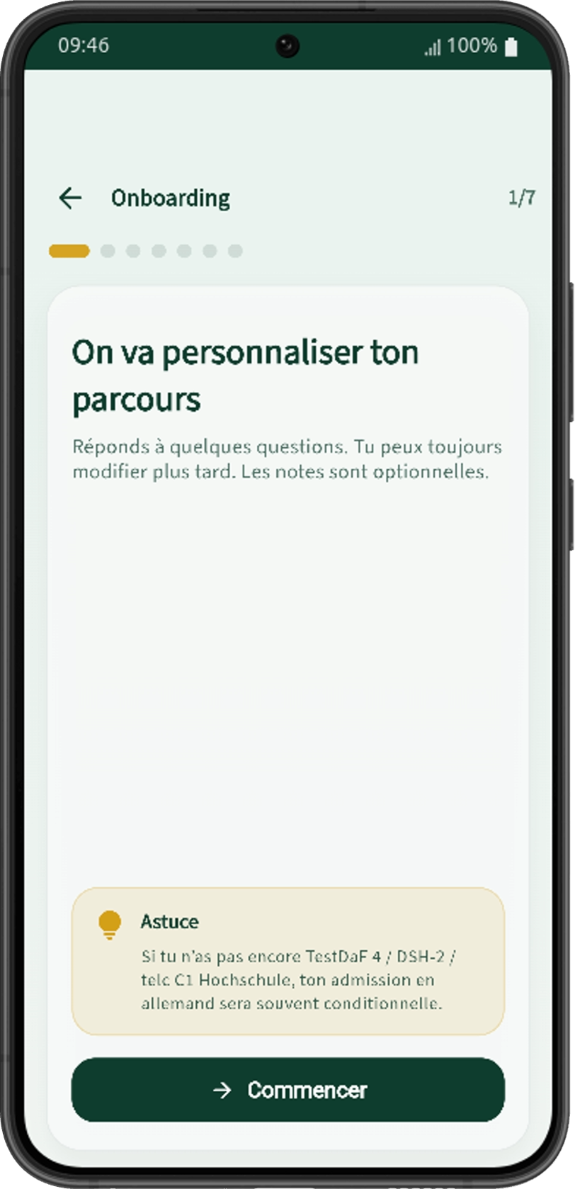 Onboarding : personnalisation du parcours