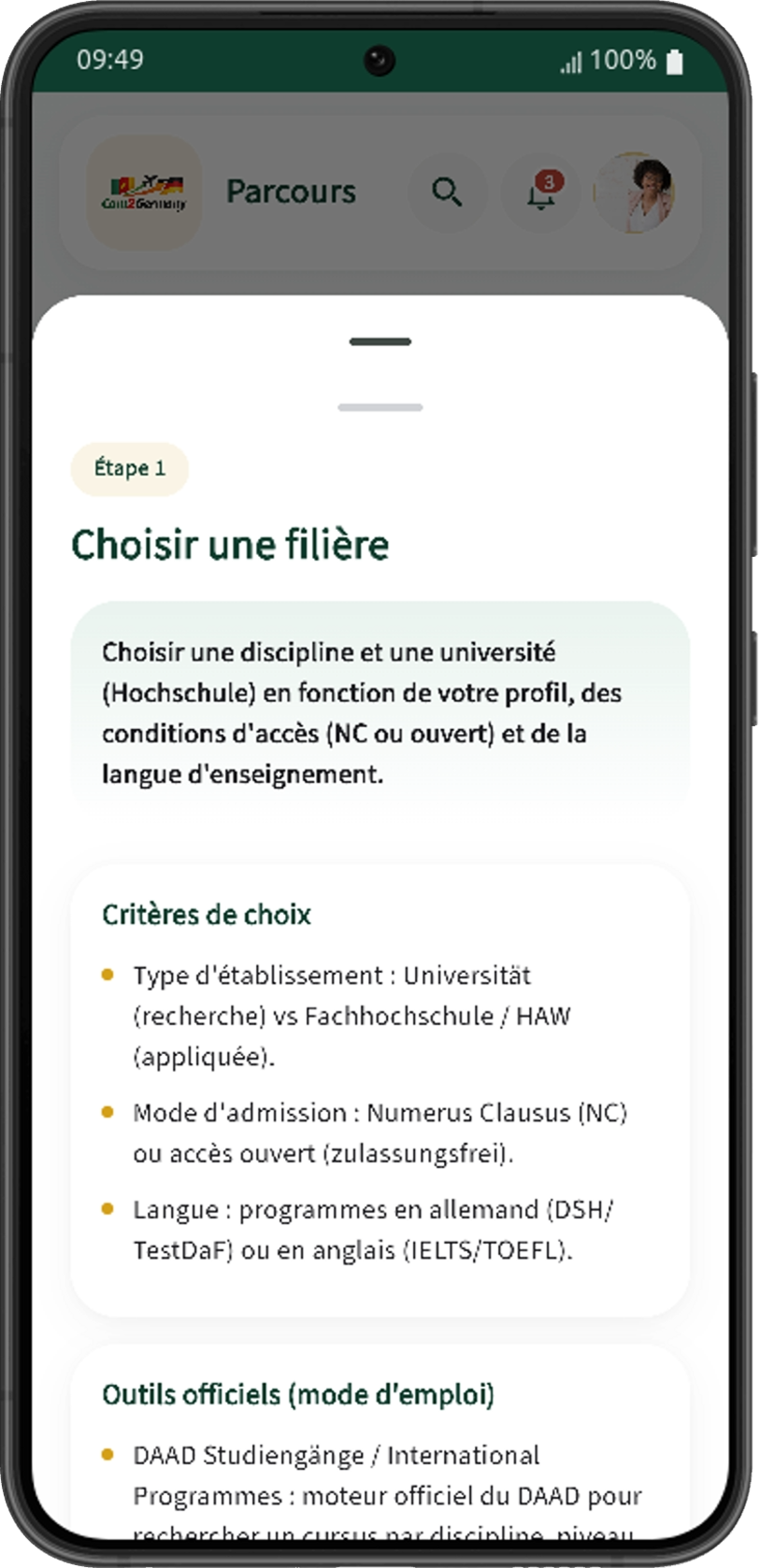 Parcours étape par étape